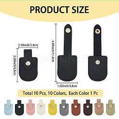 10Pcs 10 Colors Arch Shaped Imitation Leather Nail Clipper Cases&nbsp;DIY-CL0002-28B