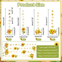 AHADEMAKER Paper Sunflower Garland&nbsp;HJEW-GA0001-17