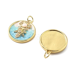 Brass Micro Pave Cubic Zirconia Pendants with Enamel&nbsp;KK-Z114-03G