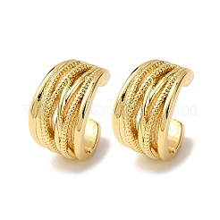 Brass Multilayer C-Shaped Cuff Earrings&nbsp;EJEW-D332-05D-G