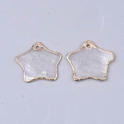 Electroplate Capiz Shell Pendants&nbsp;SHEL-T012-15