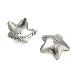 Tarnish Resistant 5-Petal Flower Smooth Surface 304 Stainless Steel Bead Caps&nbsp;STAS-R065-56
