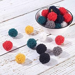 Handmade Cloth Fabric Covered Pendants&nbsp;WOVE-PH0001-13G