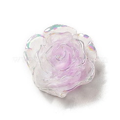 クリア樹脂カボション  花  ABカラーメッキ  ミックスカラー  24x20x8mm&nbsp;CRES-M014-17
