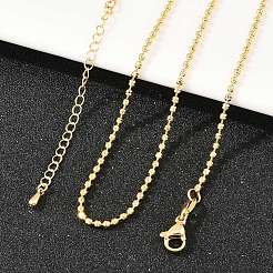 2mm真鍮ボールチェーンネックレス（男女兼用）  18KGP本金メッキ  17.76インチ（45.1cm）&nbsp;NJEW-L012-04G