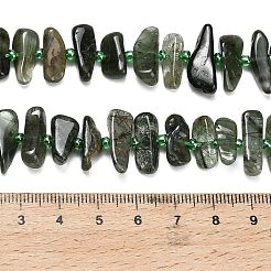 Natural Green Rutilated Quartz Beads Strands&nbsp;G-Z124-B02-01