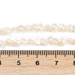 天然養殖淡水パールビーズ連売り  研磨両側  グレード3 A  フローラルホワイト  3~4mm  穴：0.6mm  約95~102個/連  14.17~14.33''（36~36.4センチメートル）&nbsp;PEAR-P064-19B-04E