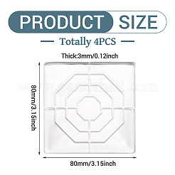 シリコン製家具用フットパッド  椅子・テーブル・ソファの木製脚用  正方形  80x80x3mm&nbsp;AJEW-TADJ0002-007A-03