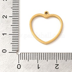 Ion Plating(IP) 304 Stainless Steel Heart Pendant Rhinestone Settings&nbsp;STAS-U025-13G