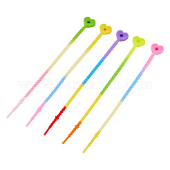 30Pcs 5 Colors Heart Silicone Cable Ties&nbsp;SIL-TA0003-05