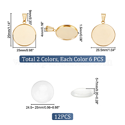 DIY Blank Dome Flat Round Pendant Making Kit&nbsp;DIY-UN0004-48