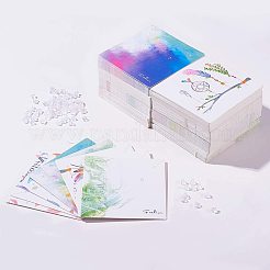 厚紙のネックレスとイヤリングのディスプレイカード  プラスチック製のピアスキャッチで  正方形  ミックスカラー  59~60x59~60x0.5mm&nbsp;CDIS-PH0001-14