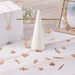 96個の合金ペンダント  ジュエリー ネックレス ブレスレット イヤリング クラフト用  混合図形  ゴールドカラー  7~21x8~12mm&nbsp;JX212A