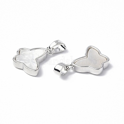 真鍮製チャーム  淡水シェル  ニッケルフリー  バタフライチャーム  プラチナ  14x12x3mm  穴：4.5x2.5mm&nbsp;KK-R134-033P