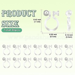 樹脂クリップ留めイヤリングパーツ  透明  11x7x3mm&nbsp;X1-FIND-H046-12-01