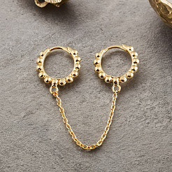 S925 Silver Hoop Earrings with Geometric Design&nbsp;TG2008-1