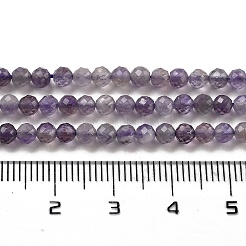 天然石アメジストビーズ連売り  多面カット  ラウンド  3~3.5mm  穴：0.8mm  約117個/連  15.94''（40.5センチメートル）&nbsp;G-G140-A04-01