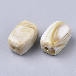 アクリルビーズ  天然石風  直方体の  バリーウッド  13x7.5x7.5mm  穴：1.6mm.&nbsp;X-OACR-N130-016G