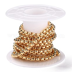 Eco-friendly Spray Painted Handmade Brass Box Chains&nbsp;KK-J276-17-P23