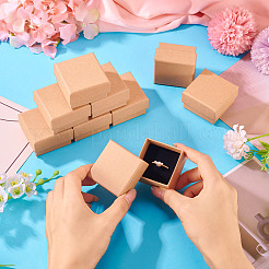 厚紙製ジュエリーボックス12個  リングのために  正方形  淡い茶色  5x5x3.2cm&nbsp;CBOX-TA0001-15