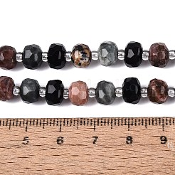 Natural Rhodonite & Eagle Eye & Obsidian Beads Strands&nbsp;G-Q614-03A-02