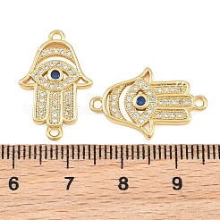 Brass Micro Pave Marine Blue Cubic Zirconia Connector Charms&nbsp;CU-CBAB719-07G-B