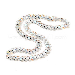 透明電気メッキガラスビーズ連売り  半分メッキ  三日月  クリアAB  14x9x6mm  穴：1mm  約80個/連  26.77''（68センチメートル）&nbsp;EGLA-E030-01O