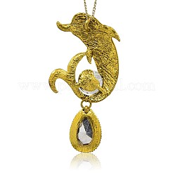 Alloy Rhinestone Big Pendants&nbsp;TIBE-M001-140AG