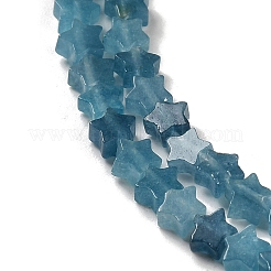 Dyed Natural White Jade Imitation Aquamarine Beads Strands&nbsp;G-G085-B29-01-1