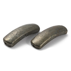 天然黄鉄鉱のコネクターチャーム  カーブ長方形のリンク  36x10x8mm  穴：1.2mm&nbsp;G-A033-01
