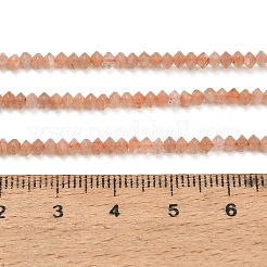 天然石サンストーンビーズ連売り  双円錐形  多面カット  3x2mm  穴：0.6~0.7mm  約194~196個/連  15.28~15.43インチ（38.8~39.2cm）&nbsp;GG-CBAA9B4-A04-02