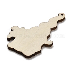 ウッドペンダント  クリスマステーマのチャーム  キャンディー棒  56.5x32.5x2.5mm  穴：1.6mm&nbsp;WOOD-Z003-01C