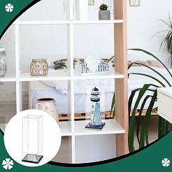 有機プラスチック高浸透プレートと底後PVC拡張シート収納ボックス  ホワイトスモーク  11.5x11.4x30.9cm&nbsp;AJEW-WH0650-43C