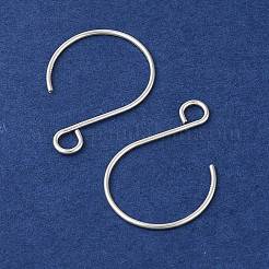 925スターリングシルバーピアスフック  ループ付きバルーンイヤーワイヤー  銀  24x16x0.5mm  穴：3mm  ピン：0.5mm&nbsp;STER-NH0009-01A