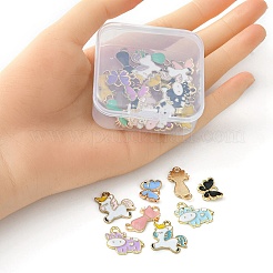 30Pcs 4 Style Alloy Enamel Pendants&nbsp;ENAM-YW0002-97