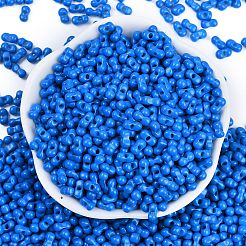 焼付塗装ガラスシードビーズ  丸い穴  ピーナッツ  ロージーブラウン  3.5x6x3.5mm  穴：0.9mm  約83個/10g&nbsp;X1-SEED-K010-A15