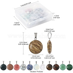 12Pcs 12 Styles Natural & Synthetic Mixed Gemstone Pendants&nbsp;G-FS0005-91