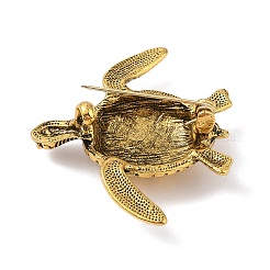 チベット風合金ウミガメブローチ  海の動物のピン  アンティーク黄金  45x37~40mm&nbsp;JEWB-S023-06A