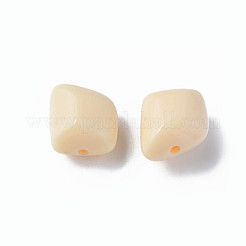 不透明なアクリルビーズ  ポリゴン  桃パフ  17.5x15.5x11mm  穴：2mm  約230個/500g&nbsp;MACR-S373-15A-A15