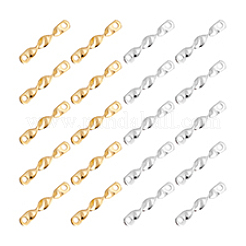 真鍮コネクターチャーム 60色 2個  ツイストリンク  ミックスカラー  12.5x2x2mm  穴：0.8mm  30個/カラー&nbsp;FIND-PH0021-02