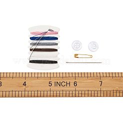DIYの縫製キット  プラスチックボタンで  ミシン糸と針  カラフル  0.1mm  長さ19x4.5x1.5mm  ピン：0.5mm  11x1.5~2mm  穴：1.6mm&nbsp;TOOL-TA0006-11