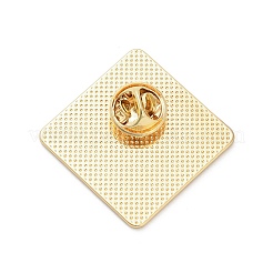 ミイラのエナメルピン  バックパック用合金ラペルピンバック  菱形  ホワイト  38x38mm&nbsp;LS-JEWB-H033-05A-G