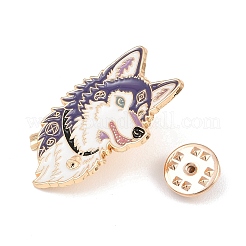 エナメルピン  バックパック用合金ラペルピンバック  ライトゴールド  オオカミ  35.5x22mm&nbsp;JEWB-I057-04KCG-01