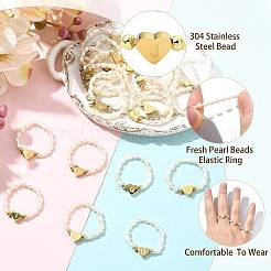 Natural Freshwater Pearl & 304 Stainless Steel Bead Finger Rings&nbsp;RJEW-FS00001-10