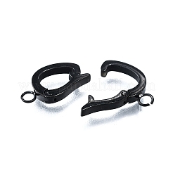 304ステンレススチール製折りたたみ式留め具  ブラック  14.5x8x2mm  穴：1.8mm&nbsp;STAS-H233-05EB