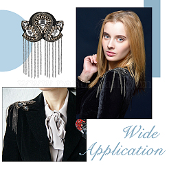 2Pcs Iron & Felt Fashion Tassel Epaulette&nbsp;AJEW-FH0004-04A