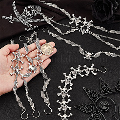 8Pcs 4 Styles Gothic Style Skull Wing Iron Twisted Boot Strap Chains for Halloween&nbsp;FIND-AB00066
