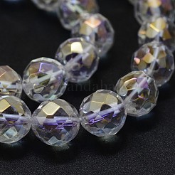 Electroplated Natural Quartz Crystal Beads Strands&nbsp;G-K285-10-8mm