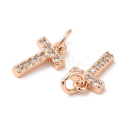 Brass Micro Pave Grade AAA Cubic Zirconia Charms&nbsp;LS-ZIRC-P067-11RG-T-NR