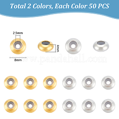 100Pcs 2 Colors Brass Spacer Beads&nbsp;FIND-UN0015-57